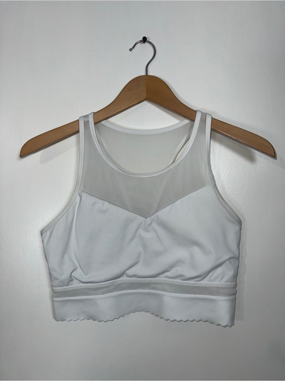 WAT70 {Zyia} White Mesh High Neck Removable Pads Sports Bra